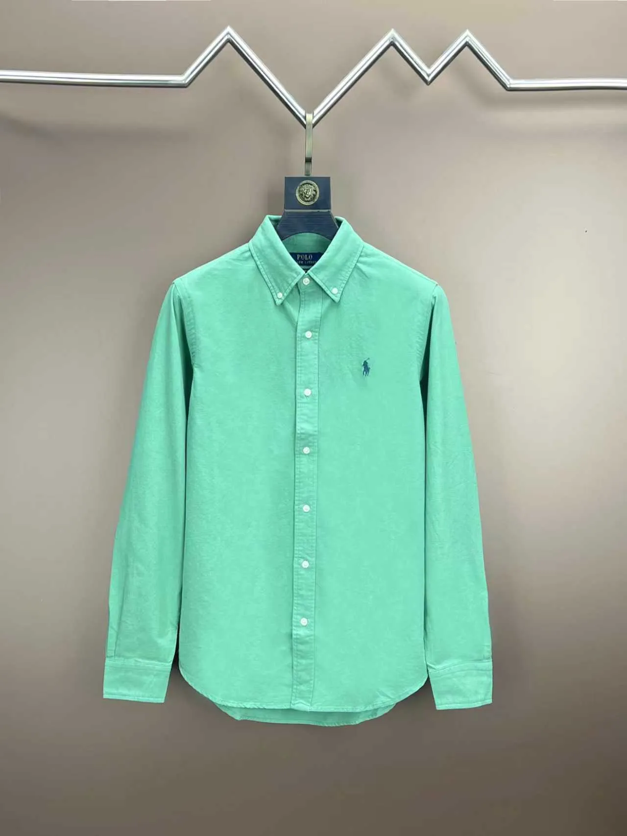P360 Polo 25ss new solid color logo embroidered buttoned long-sleeved shirt men's high version code number: XS.S.M.L.XL.
